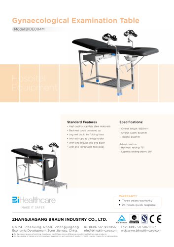 Brochure_Gynaecological Examination Table(BIDE004M)_BiHealthcare