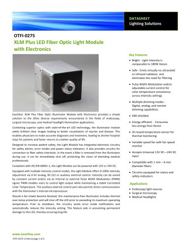 the Medical LED Fiber Optic Light Module with Electronics, XLM Plus, OTFI-0275 datasheet