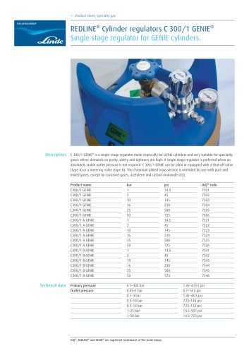REDLINE regulator C300/1 GENIE