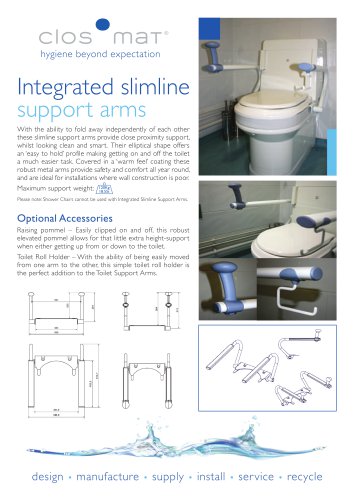 Integrated slimline support arms