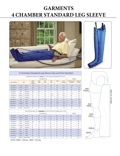 GARMENTS 4 CHAMBER STANDARD LEG SLEEVE