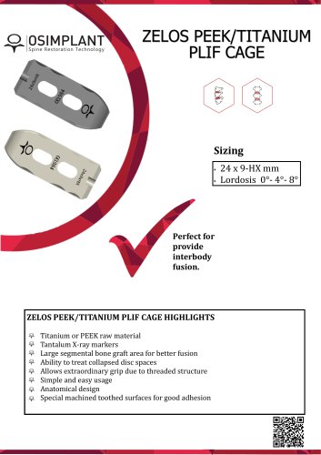 ZELOS PLIF Cage Datasheet