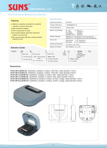 FS-81-CS Series Medical Foot Switches