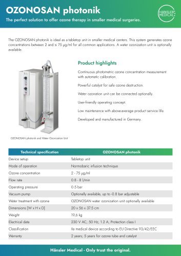 OZONOSAN photonik Ozone Generator