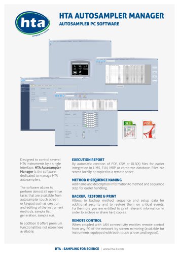 HTA AUTOSAMPLER MANAGER