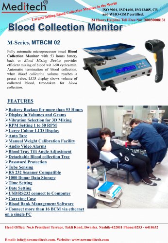 catalogue blood collection monitor MTBCM02