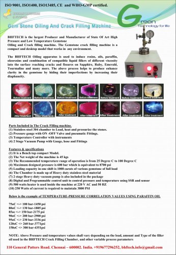 Gemstone Oiling & Crack Filling Machine