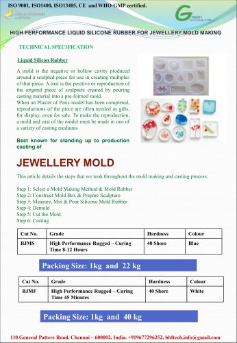 High Performance Liquid Silicone Resin for Jewellery Mold Making