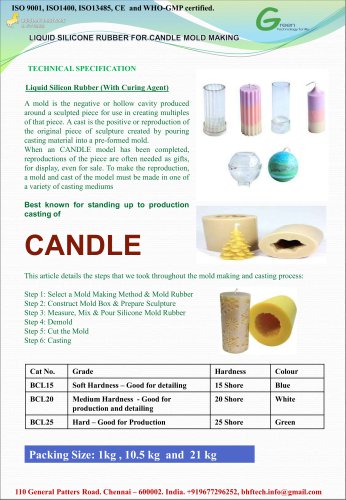 Liquid Silicone Resin for Candle Mold Making