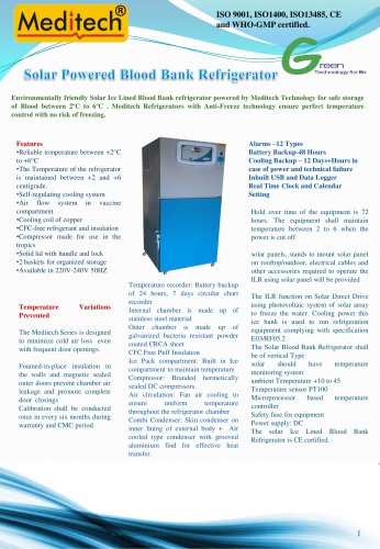 Solar Blood Bank Refrigerator