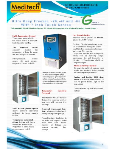 Ultra Low Deep Freezer -86 with SCADA and RFID