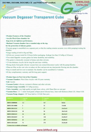 Vacuum Degasser Transparent Cube