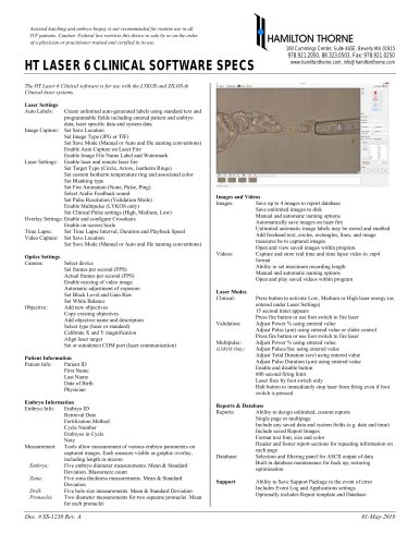 HT LASER 6 CLINICAL SOFTWARE