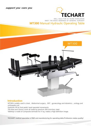 MT300,Universal operating table / hydraulic / Trendelenburg / reverse Trendelenburg,TECHARTMED