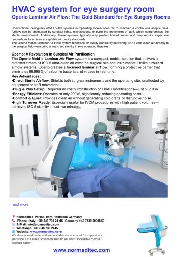 HVAC system for eye surgery room