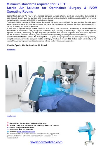 Minimum standards required for EYE OT