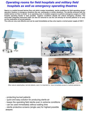 Operating rooms for field hospitals and military field hospitals