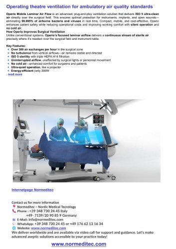 Operating theatre ventilation for ambulatory air quality standards