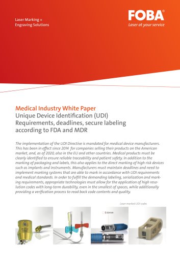 White Paper UDI Marking on Medical Devices