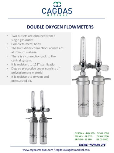 DOUBLE OXYGEN FLOWMETER