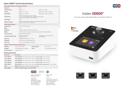 Implen OD600® Product Brochure