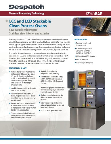 LCC and LCD Stackable Clean Process Ovens