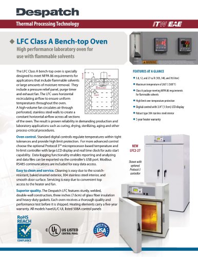 LFC Class A Bench-top Oven