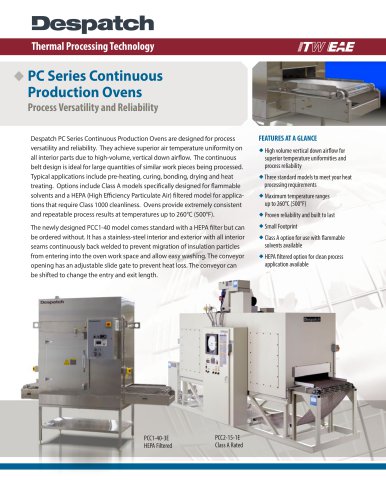 PC Series Continuous Production Ovens