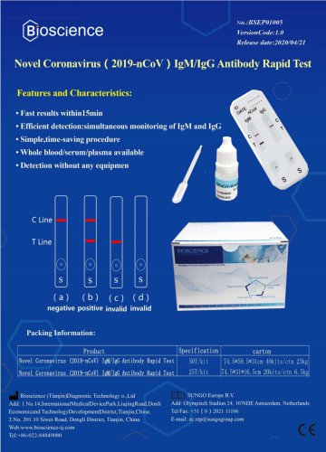 Novel Coronavirus (2019-nCoV) IgG/IgM Antibody Rapid Test