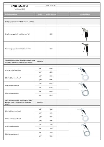 HEGA-Medical Produktliste