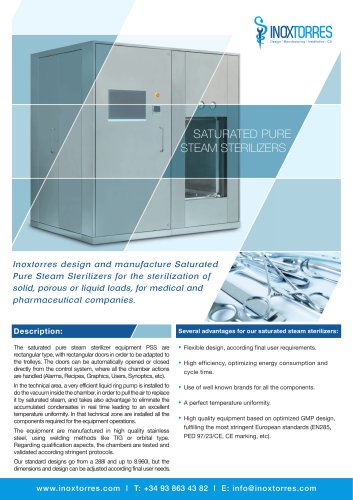 SATURATED PURE STEAM STERILIZERS