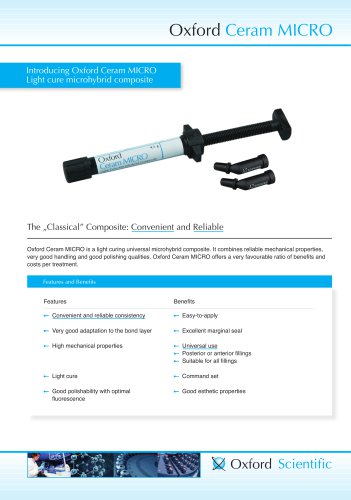 Introducing Oxford Ceram MICRO Light cure microhybrid composite