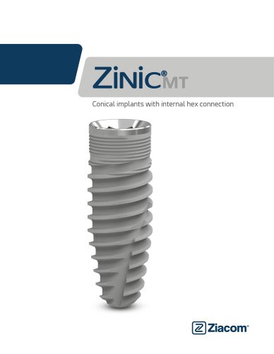 ZINIC-MT Conical implants with internal hex connection