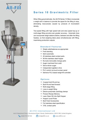 Series 10 Gravimetric Filler