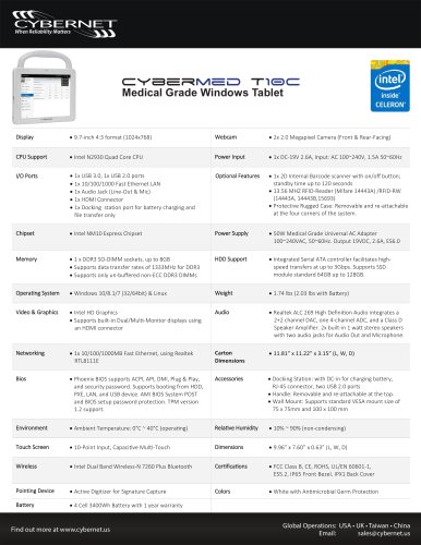 9.7" Medical Tablet PC - CyberMed T10C