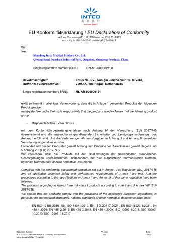 EU D&eacute;claration of Conformity