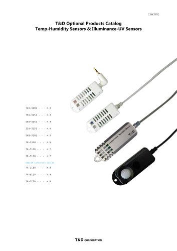 T&D Optional Products Catalog Temp-Humidity Sensors & Illuminance-UV Sensors