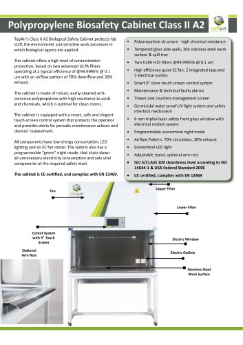 Polypropylene Biosafety Cabinet Class II A2
