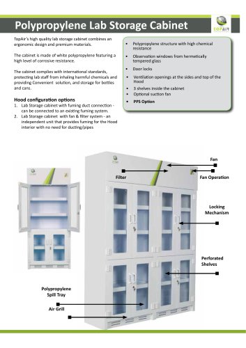 Polypropylene Lab Storage Cabinet