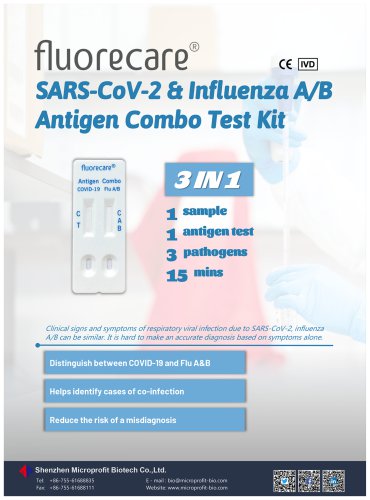 fluorecare® MF-69 SARS-CoV-2 & Influenza A+B Antigen Combo Test Kit