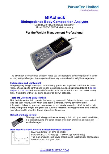 BIAcheck Impedance Body Composition Analyser