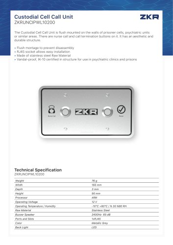 Custodial Cell Call Unit