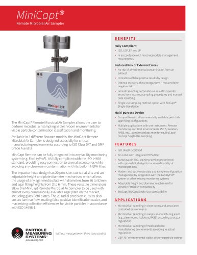 MiniCapt Remote Microbial Air Sampler