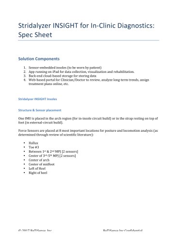 Stridalyzer INSIGHT Specs Sheet