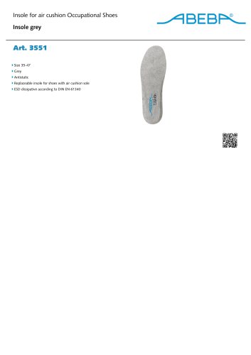 Insole for air cushion Occupational Shoes Insole grey