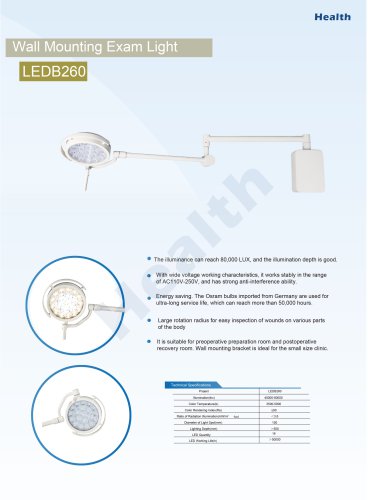 Catalog-LEDB260 Wall Mount Exam Light