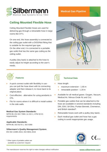 Ceiling Mounted Flexible Hose