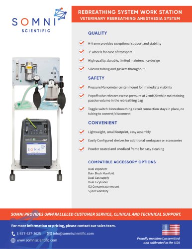 REBREATHING SYSTEM WORK STATION VETERINARY REBREATHING ANESTHESIA SYSTEM