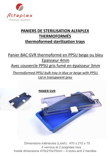 THERMOFORMED STERILZATION TRAY