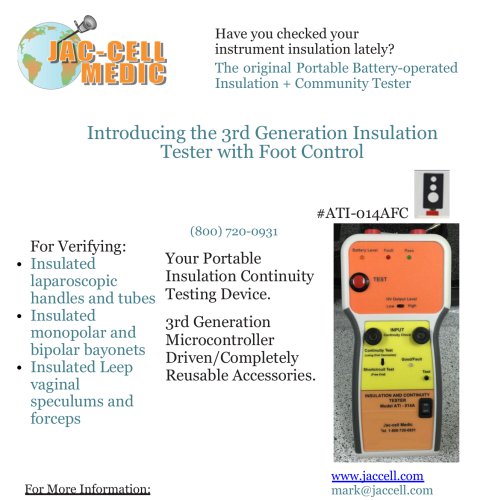 3rd Generation Insulation Tester with Foot Control